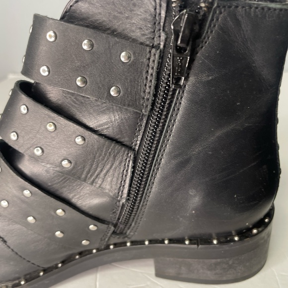 ASOS women’s triple buckle black leather ankle boots. Studded. Size 6 - Picture 7 of 8